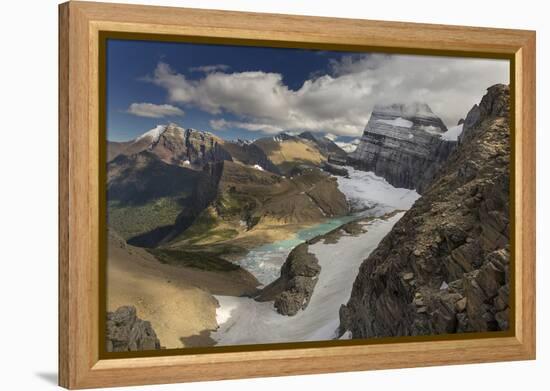 Looking Down at Grinnell Glacier in Glacier National Park, Montana, USA-Chuck Haney-Framed Premier Image Canvas