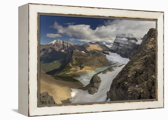 Looking Down at Grinnell Glacier in Glacier National Park, Montana, USA-Chuck Haney-Framed Premier Image Canvas