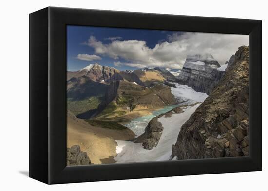 Looking Down at Grinnell Glacier in Glacier National Park, Montana, USA-Chuck Haney-Framed Premier Image Canvas