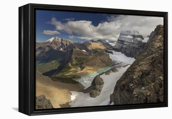 Looking Down at Grinnell Glacier in Glacier National Park, Montana, USA-Chuck Haney-Framed Premier Image Canvas