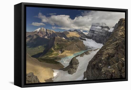 Looking Down at Grinnell Glacier in Glacier National Park, Montana, USA-Chuck Haney-Framed Premier Image Canvas