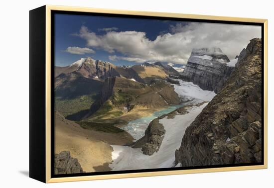 Looking Down at Grinnell Glacier in Glacier National Park, Montana, USA-Chuck Haney-Framed Premier Image Canvas