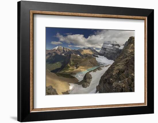 Looking Down at Grinnell Glacier in Glacier National Park, Montana, USA-Chuck Haney-Framed Photographic Print