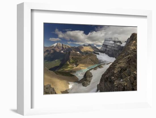 Looking Down at Grinnell Glacier in Glacier National Park, Montana, USA-Chuck Haney-Framed Photographic Print