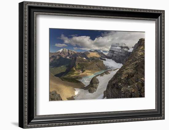 Looking Down at Grinnell Glacier in Glacier National Park, Montana, USA-Chuck Haney-Framed Photographic Print