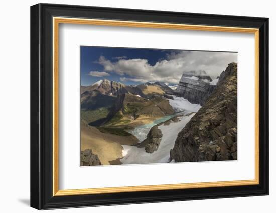 Looking Down at Grinnell Glacier in Glacier National Park, Montana, USA-Chuck Haney-Framed Photographic Print