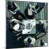 Looking Down at Men Playing Dominoes-Eudald Castells-Mounted Photographic Print