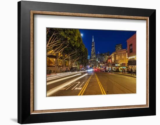 Looking Down Columbus Avenue at Dusk in San Francisco, California, Usa-Chuck Haney-Framed Photographic Print