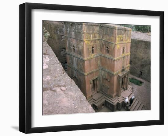 Looking Down on Entrance of Biet Giorgis, Rock Cut Christian Church, Lalibela, Ethiopia-David Poole-Framed Photographic Print