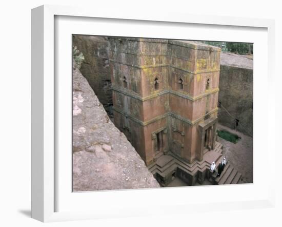 Looking Down on Entrance of Biet Giorgis, Rock Cut Christian Church, Lalibela, Ethiopia-David Poole-Framed Photographic Print