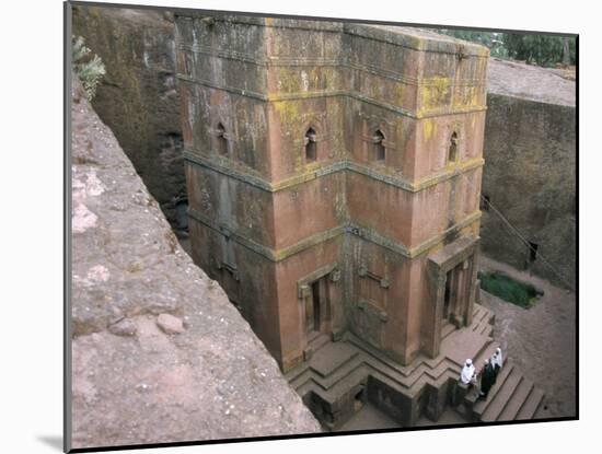 Looking Down on Entrance of Biet Giorgis, Rock Cut Christian Church, Lalibela, Ethiopia-David Poole-Mounted Photographic Print