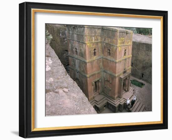 Looking Down on Entrance of Biet Giorgis, Rock Cut Christian Church, Lalibela, Ethiopia-David Poole-Framed Photographic Print