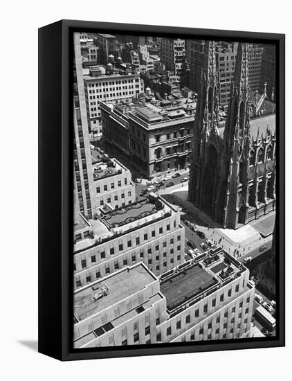 Looking Down on Saint Patrick's Cathedral, New York City-Alfred Eisenstaedt-Framed Premier Image Canvas