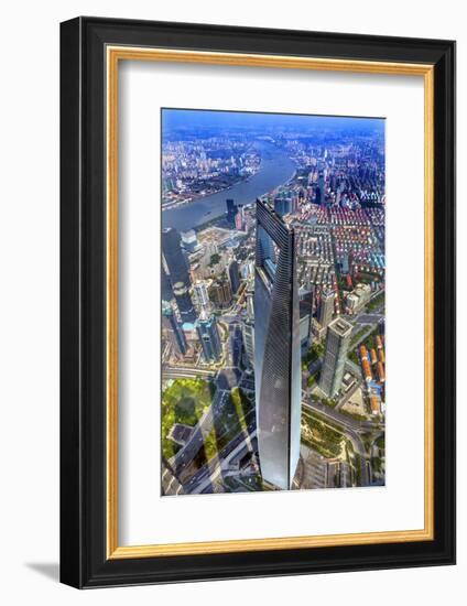 Looking Down on the Liujiashui Financial District, Shanghai, China.-William Perry-Framed Photographic Print