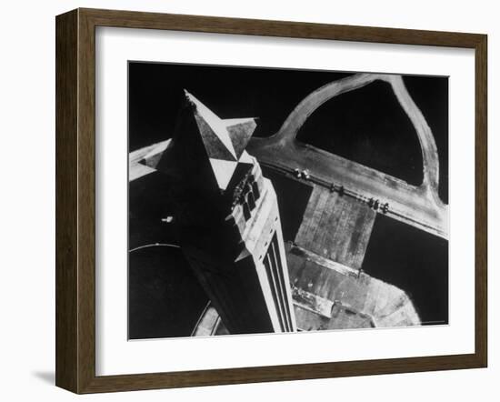 Looking Down on the San Jacinto Monument from a Helicopter-Margaret Bourke-White-Framed Photographic Print