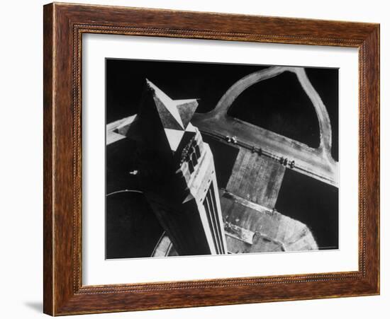 Looking Down on the San Jacinto Monument from a Helicopter-Margaret Bourke-White-Framed Photographic Print