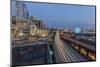 Looking Down onto Alaskan Way Traffic at Dusk in Seattle, Washington State, Usa-Chuck Haney-Mounted Photographic Print