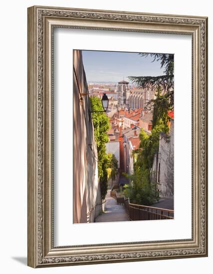 Looking Down onto the Rooftops of Vieux Lyon, Rhone, Rhone-Alpes, France, Europe-Julian Elliott-Framed Photographic Print