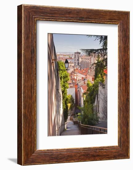 Looking Down onto the Rooftops of Vieux Lyon, Rhone, Rhone-Alpes, France, Europe-Julian Elliott-Framed Photographic Print