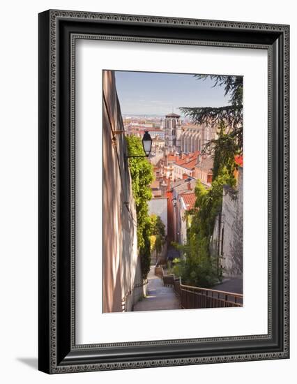 Looking Down onto the Rooftops of Vieux Lyon, Rhone, Rhone-Alpes, France, Europe-Julian Elliott-Framed Photographic Print