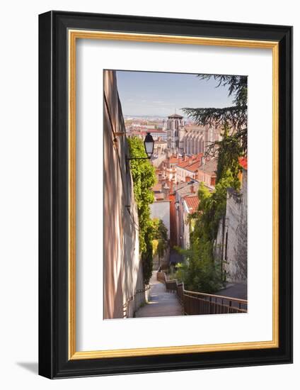 Looking Down onto the Rooftops of Vieux Lyon, Rhone, Rhone-Alpes, France, Europe-Julian Elliott-Framed Photographic Print