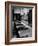 Looking Down Row of Empty Scarred Old Fashioned Desks in Schoolroom-Walter Sanders-Framed Photographic Print