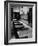 Looking Down Row of Empty Scarred Old Fashioned Desks in Schoolroom-Walter Sanders-Framed Photographic Print