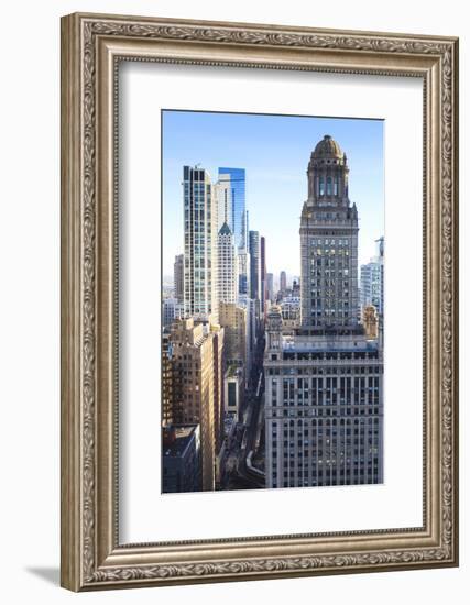 Looking Down South Wabash Avenue in Loop, Chicago, Illinois, USA-Amanda Hall-Framed Photographic Print