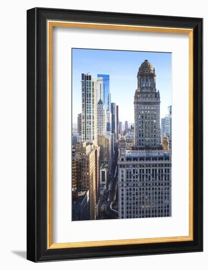 Looking Down South Wabash Avenue in Loop, Chicago, Illinois, USA-Amanda Hall-Framed Photographic Print