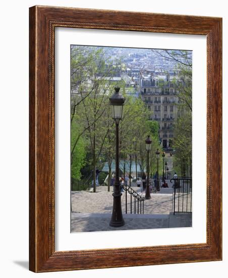 Looking Down the Famous Steps of Montmartre, Paris, France, Europe-Nigel Francis-Framed Photographic Print