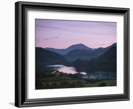 Looking Down the Gwynant Valley over Llyn Gwynant at Dusk, Wales, United Kingdom, Europe-Ian Egner-Framed Photographic Print