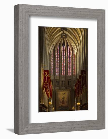 Looking Down the Nave of Cathedrale Sainte Croix D'Orleans (Cathedral of Orleans), Loiret, France-Julian Elliott-Framed Photographic Print