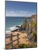 Looking Down to the Bedruthan Steps on the North Cornwall Coastline, Cornwall, England, UK, Europe-Julian Elliott-Mounted Photographic Print