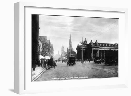 Looking East Along Princes Street, Edinburgh, Early 20th Century-Valentine & Sons-Framed Photographic Print