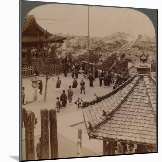 'Looking east from Miidera temple over Otsu and its canal to serene Lake Biwa, Japan', 1904-Unknown-Mounted Photographic Print