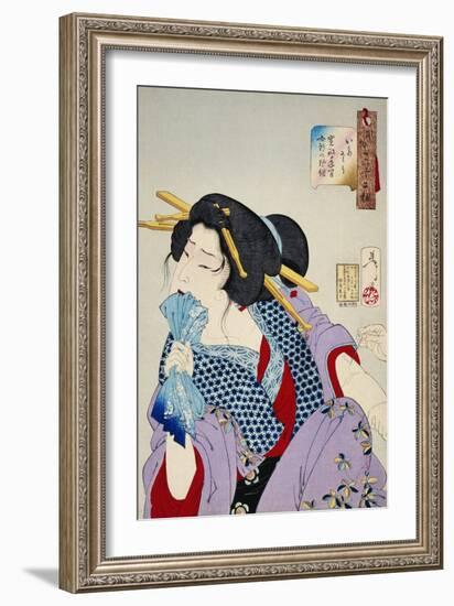 Looking in Pain: The Appearance of a Prostitute of the Kansei Era-Taiso Yoshitoshi-Framed Giclee Print