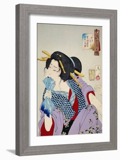 Looking in Pain: The Appearance of a Prostitute of the Kansei Era-Taiso Yoshitoshi-Framed Giclee Print