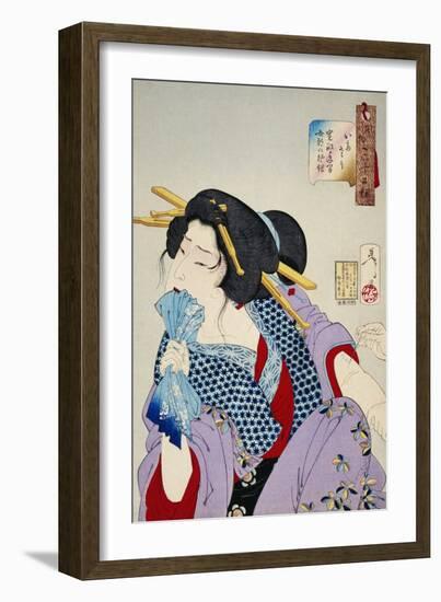 Looking in Pain: The Appearance of a Prostitute of the Kansei Era-Taiso Yoshitoshi-Framed Giclee Print