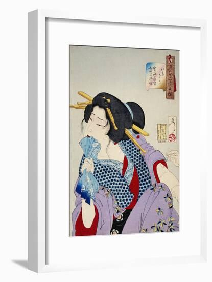 Looking in Pain: The Appearance of a Prostitute of the Kansei Era-Taiso Yoshitoshi-Framed Giclee Print