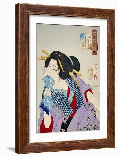 Looking in Pain: The Appearance of a Prostitute of the Kansei Era-Taiso Yoshitoshi-Framed Giclee Print