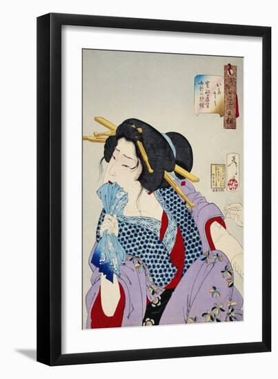 Looking in Pain: The Appearance of a Prostitute of the Kansei Era-Taiso Yoshitoshi-Framed Giclee Print