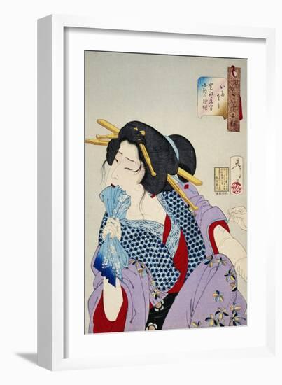 Looking in Pain: The Appearance of a Prostitute of the Kansei Era-Taiso Yoshitoshi-Framed Giclee Print