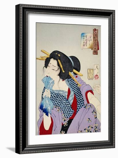 Looking in Pain: The Appearance of a Prostitute of the Kansei Era-Taiso Yoshitoshi-Framed Giclee Print