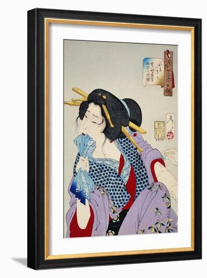 Looking in Pain: The Appearance of a Prostitute of the Kansei Era-Taiso Yoshitoshi-Framed Giclee Print