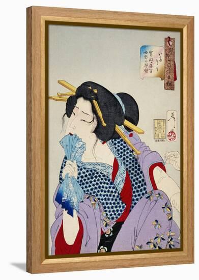 Looking in Pain: The Appearance of a Prostitute of the Kansei Era-Taiso Yoshitoshi-Framed Premier Image Canvas