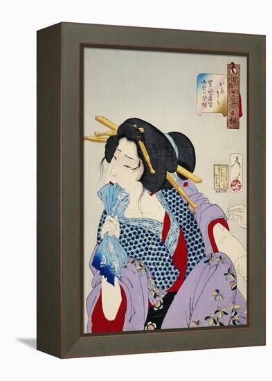 Looking in Pain: The Appearance of a Prostitute of the Kansei Era-Taiso Yoshitoshi-Framed Premier Image Canvas