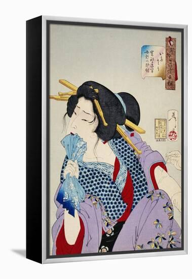 Looking in Pain: The Appearance of a Prostitute of the Kansei Era-Taiso Yoshitoshi-Framed Premier Image Canvas