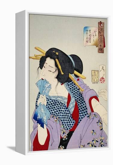 Looking in Pain: The Appearance of a Prostitute of the Kansei Era-Taiso Yoshitoshi-Framed Premier Image Canvas