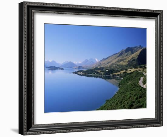 Looking Nnw Towards the Northern Tip of Lake Wakatipu at Glenorchy and Mt. Earnslaw Beyond-Robert Francis-Framed Photographic Print