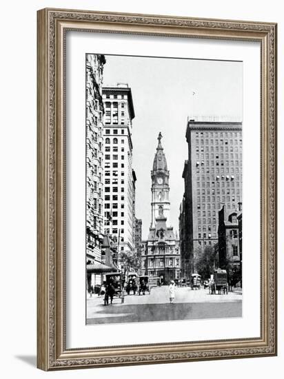 Looking North on Broad Street, Philadelphia, Pennsylvania-null-Framed Art Print